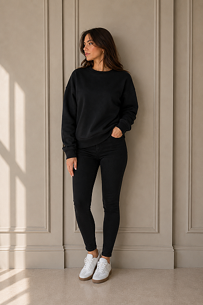 Kadın Şardonlu Sweatshirt - 3