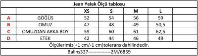 Kadın V Yaka Jean Yelek - Thumbnail