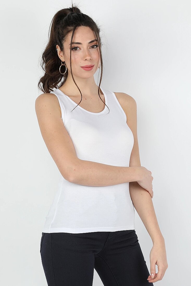 Kadın Viskon Atlet Beyaz - 1