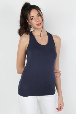 Kadın Viskon Atlet Lacivert - Thumbnail