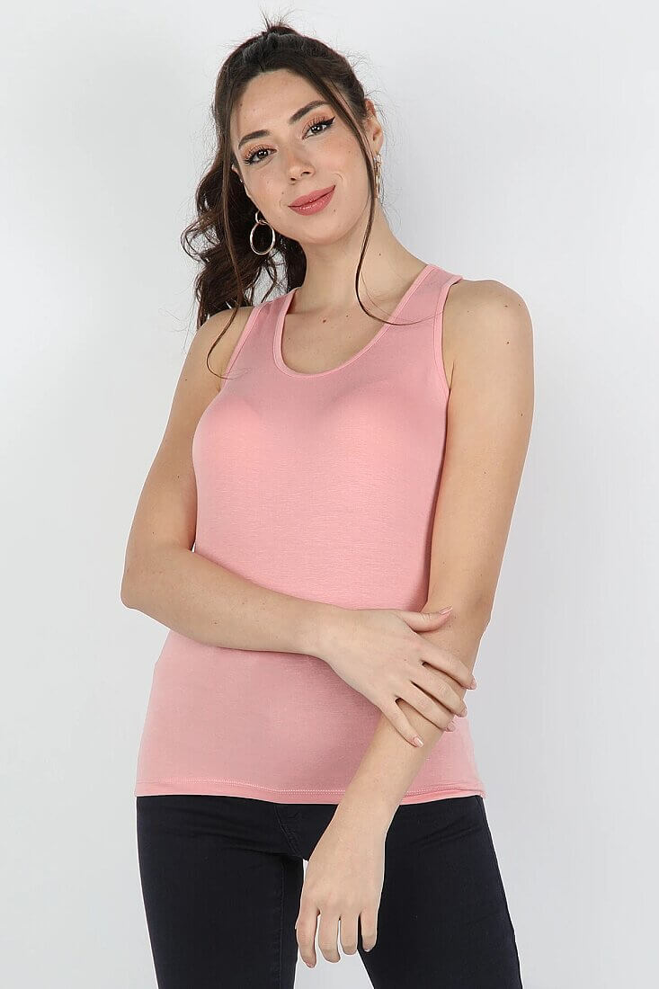 Kadın Viskon Atlet Pembe - 1