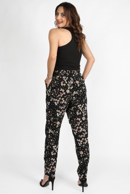 Kadın Viskon Pantolon Ç. Siyah - Thumbnail