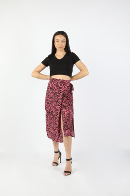 Balins - Kadın Viskon Pembe Etek Pembe