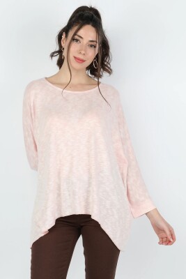 Kadın Yarasa Kol Muline Triko Pembe - Thumbnail