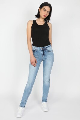 Normal 5 Cepli Kadın Jean Açık Mavi - Thumbnail