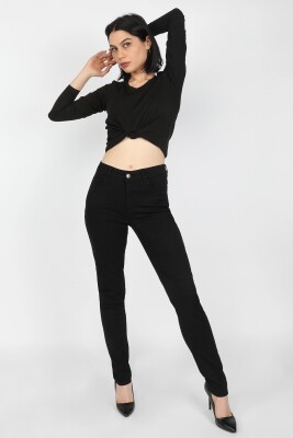 Normal 5 Cepli Kadın Jean Siyah - Thumbnail