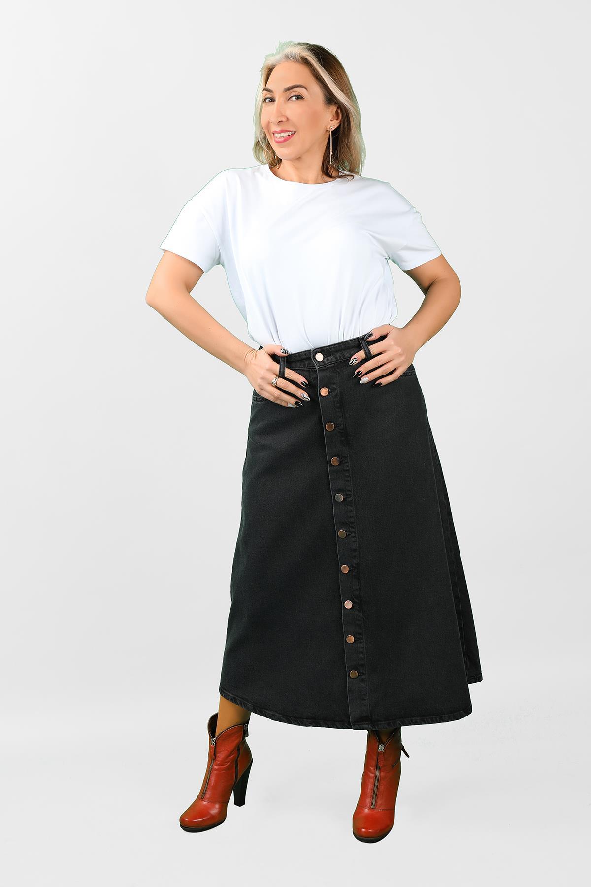 ÖNDEN DÜĞMELİ ETEK 2K/6637 ÖNDEN DÜĞMELİ ETEK 2K/6637