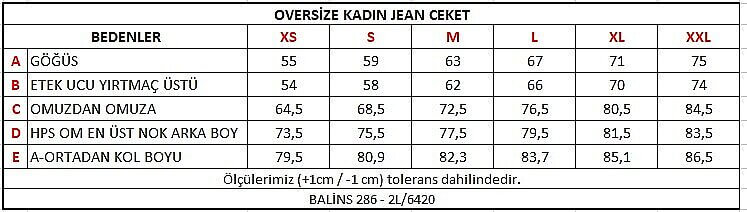 Oversize Kadın Jean Ceket Mavi - 3