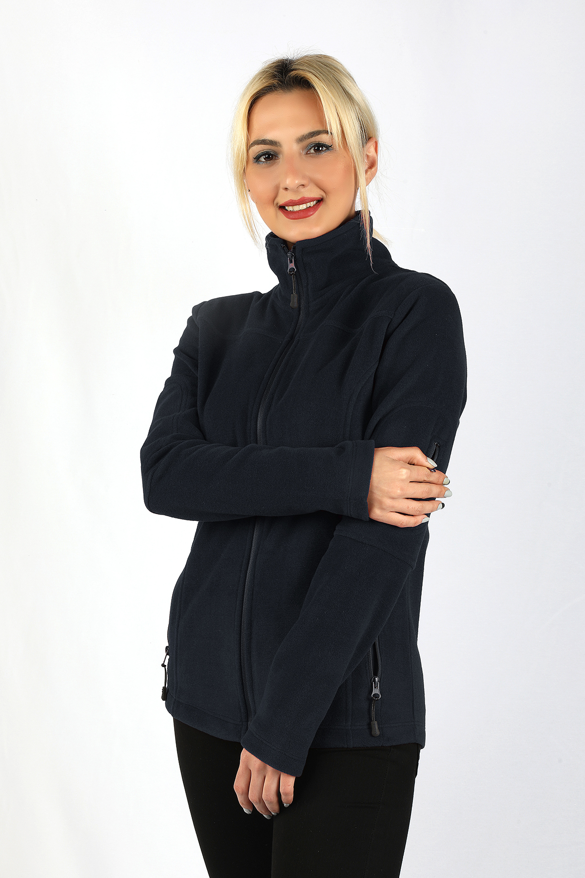 Balins - Polar Kadın Kol Fermuarlı Sweatshirt Lacivert