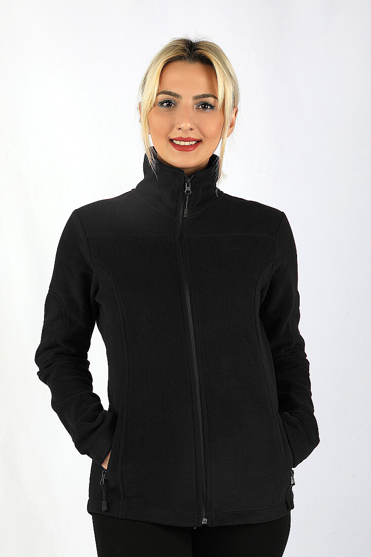 Polar Kadın Kol Fermuarlı Sweatshirt Siyah - 1