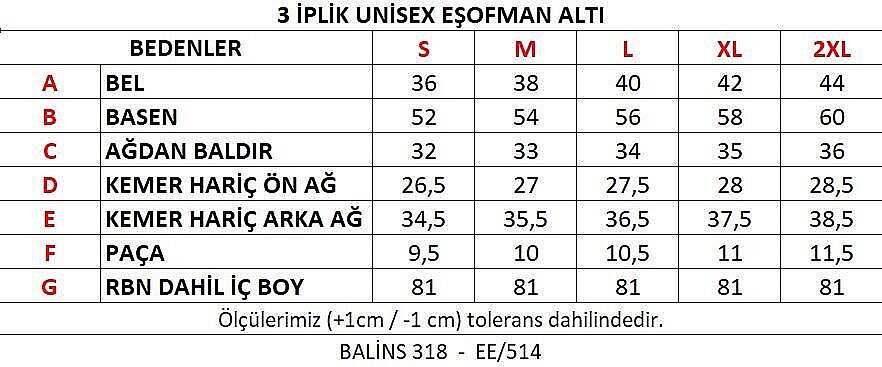 Üç İplik Unisex Eşofman Altı - 6