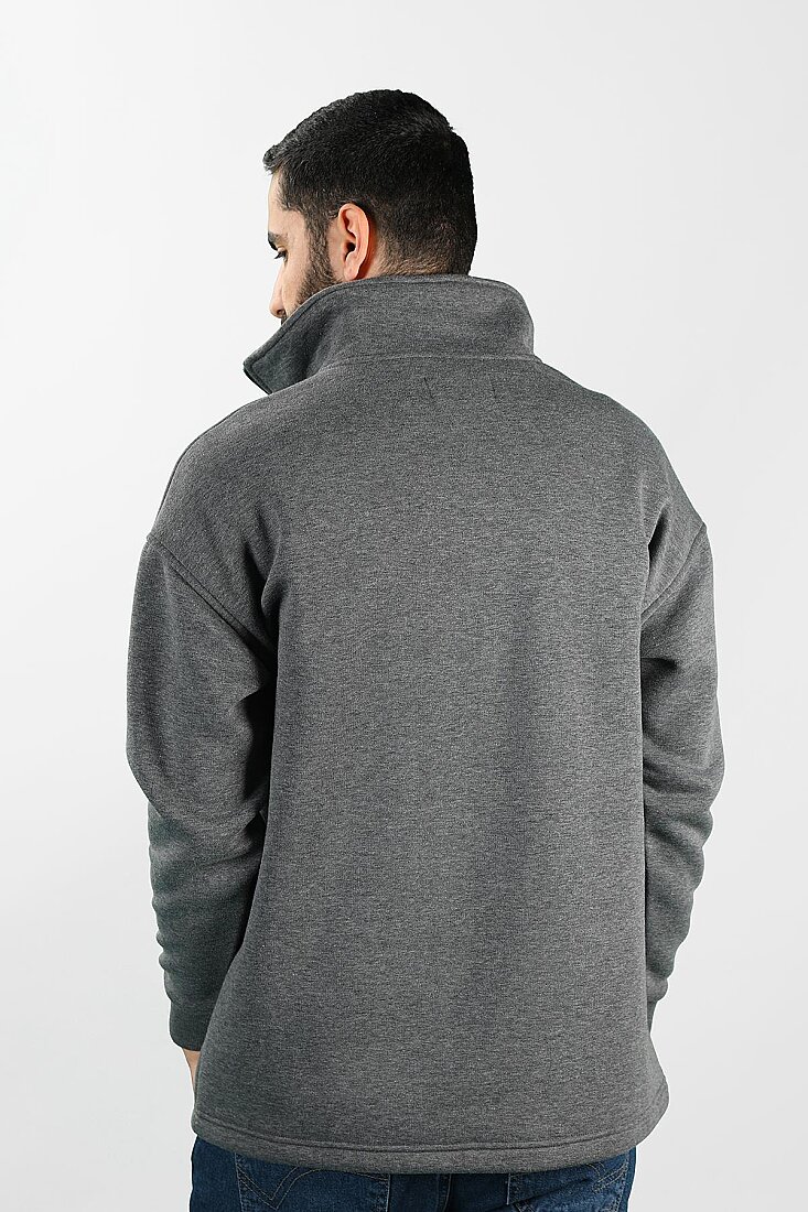Unisex Balıkçı Yaka Antrasit Sweatshirt - 2