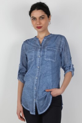 Vual Esmira Gömlek Lacivert - Thumbnail