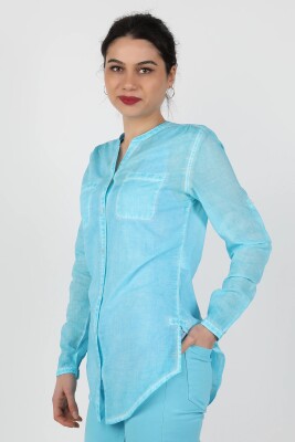 Vual Esmira Gömlek Mavi - Thumbnail