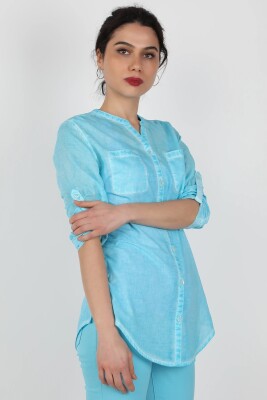 Vual Esmira Gömlek Mavi - Thumbnail